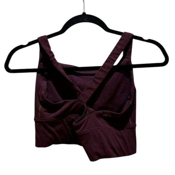 Athleta Maroon Square Neck Criss Cross Back Sports Bra - Picture 2 of 4
